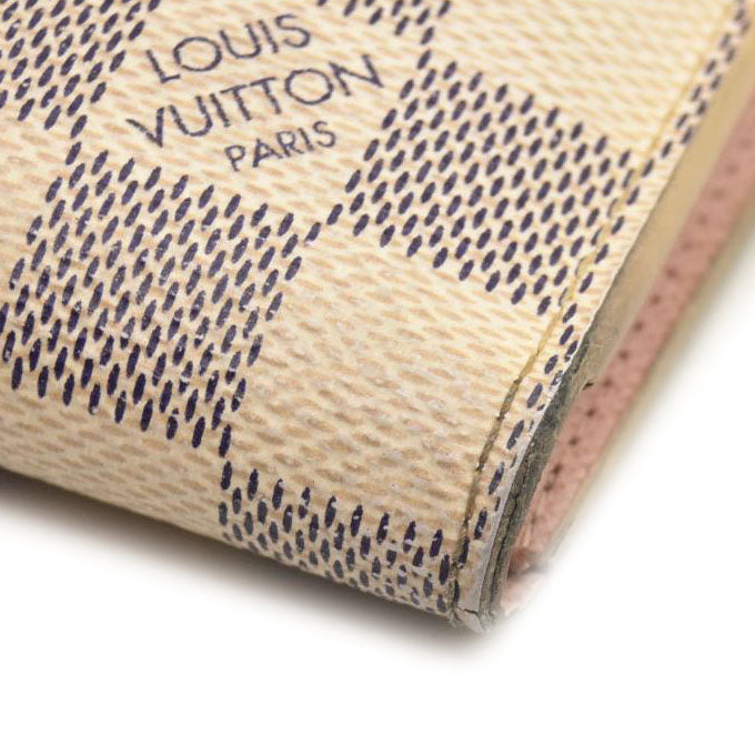 LOUIS VUITTON Damier Azur Victorine Wallet Rose Ballerine  6Y0829