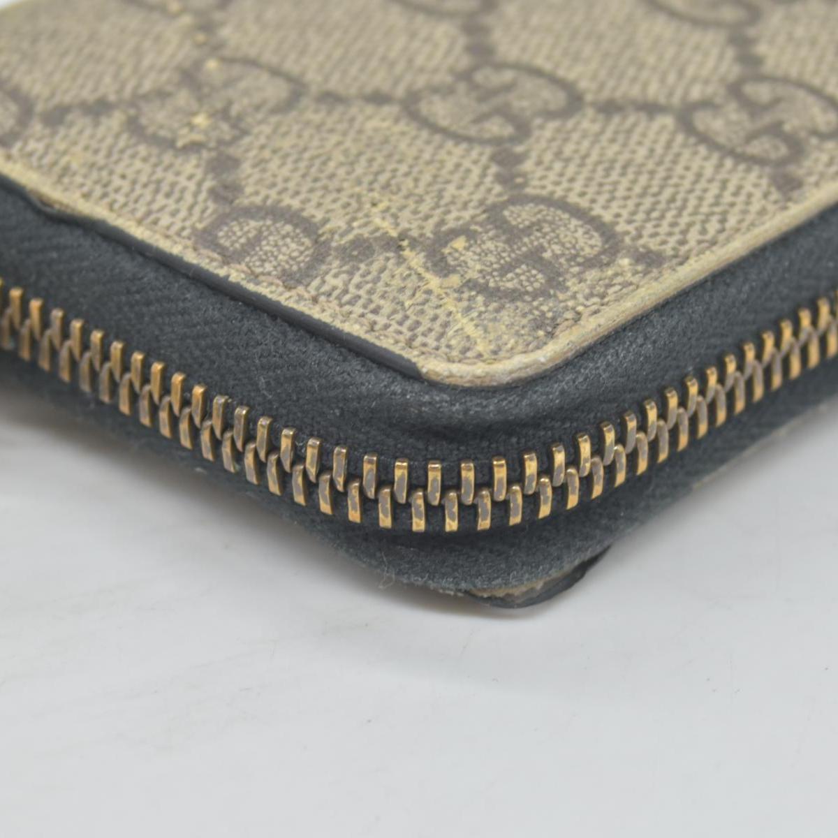 $520 GUCCI GG Supreme Pearl Zip Around Compact Zippy Wallet
