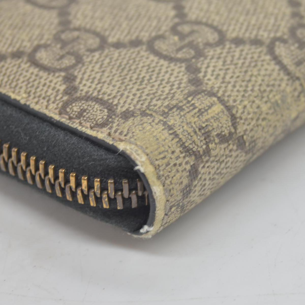 $520 GUCCI GG Supreme Pearl Zip Around Compact Zippy Wallet