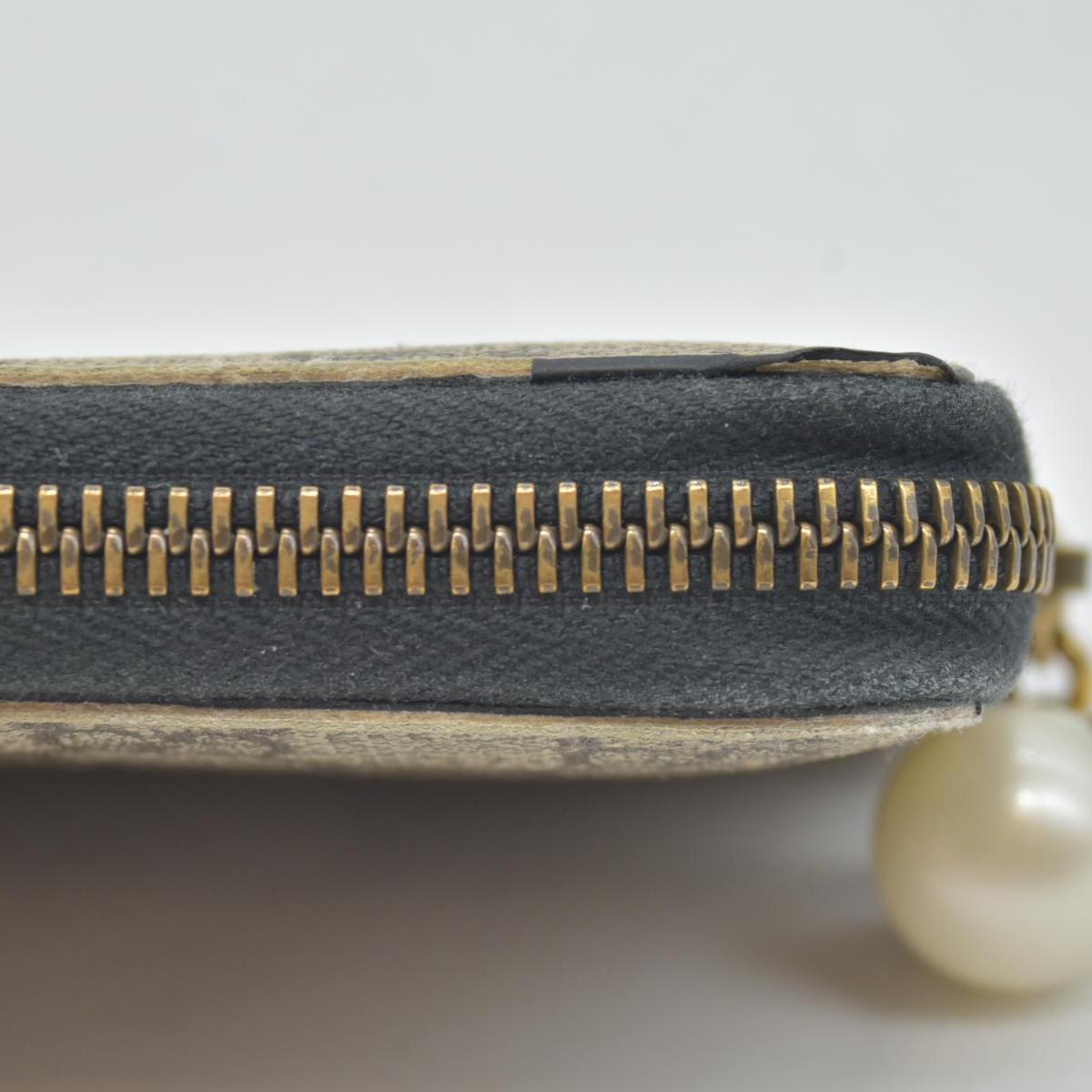 $520 GUCCI GG Supreme Pearl Zip Around Compact Zippy Wallet