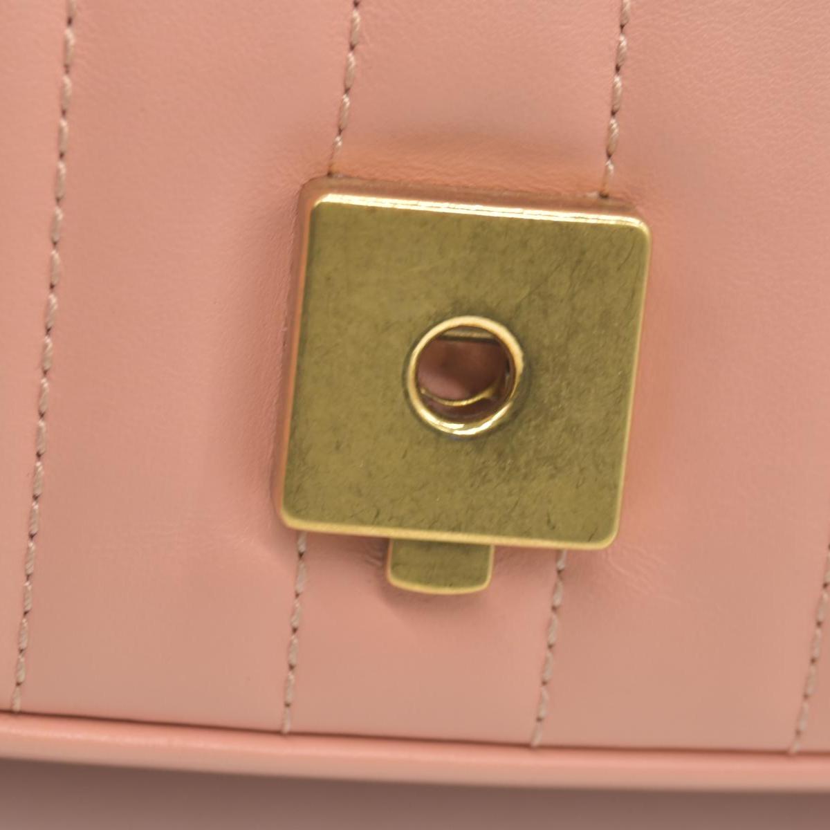 $2590 Gucci Calfskin Matelasse Small GG Marmont Shoulder Bag Perfect Pink