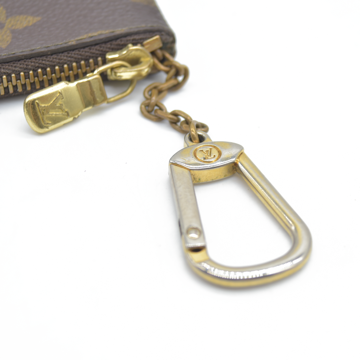 Louis Vuitton Monogram Pochette Cles Wallet Coin Purse Brown CT0354