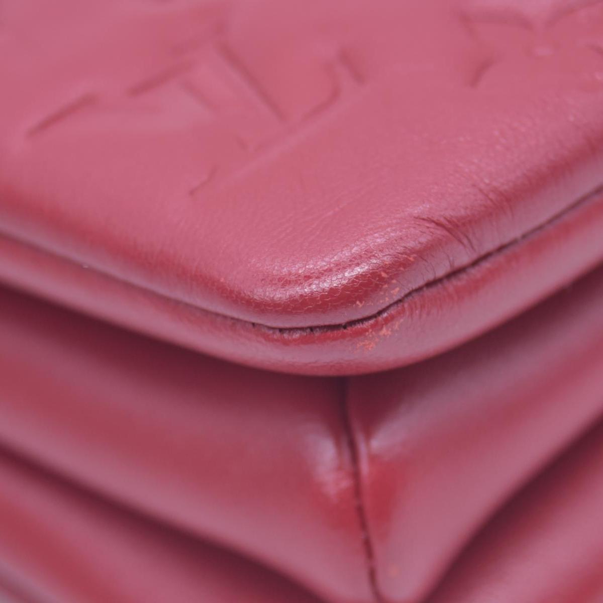 $3900 LOUIS VUITTON Monogram Empreinte Coussin PM Rubis Red RFID 10021360