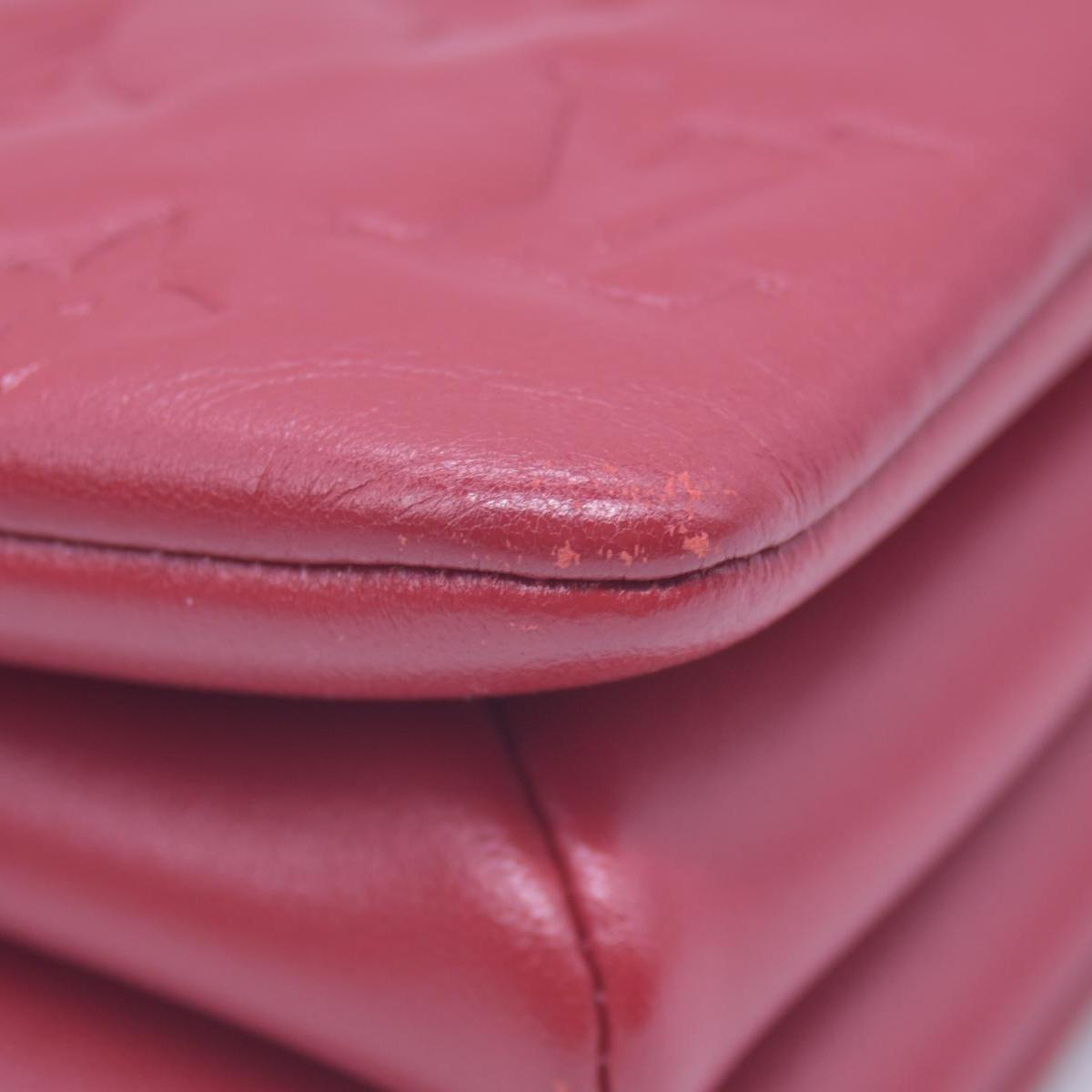 $3900 LOUIS VUITTON Monogram Empreinte Coussin PM Rubis Red RFID 10021360