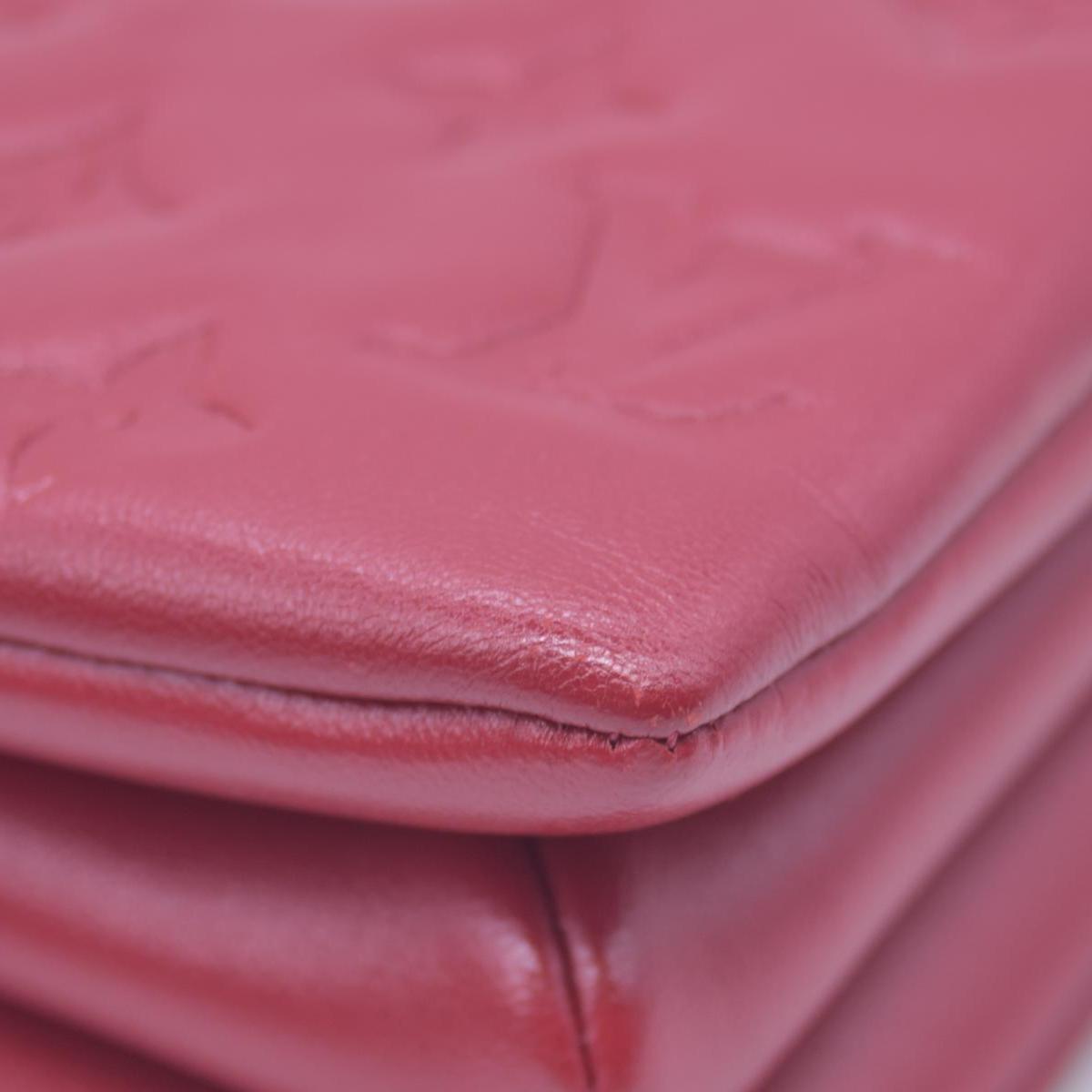 $3900 LOUIS VUITTON Monogram Empreinte Coussin PM Rubis Red RFID 10021360