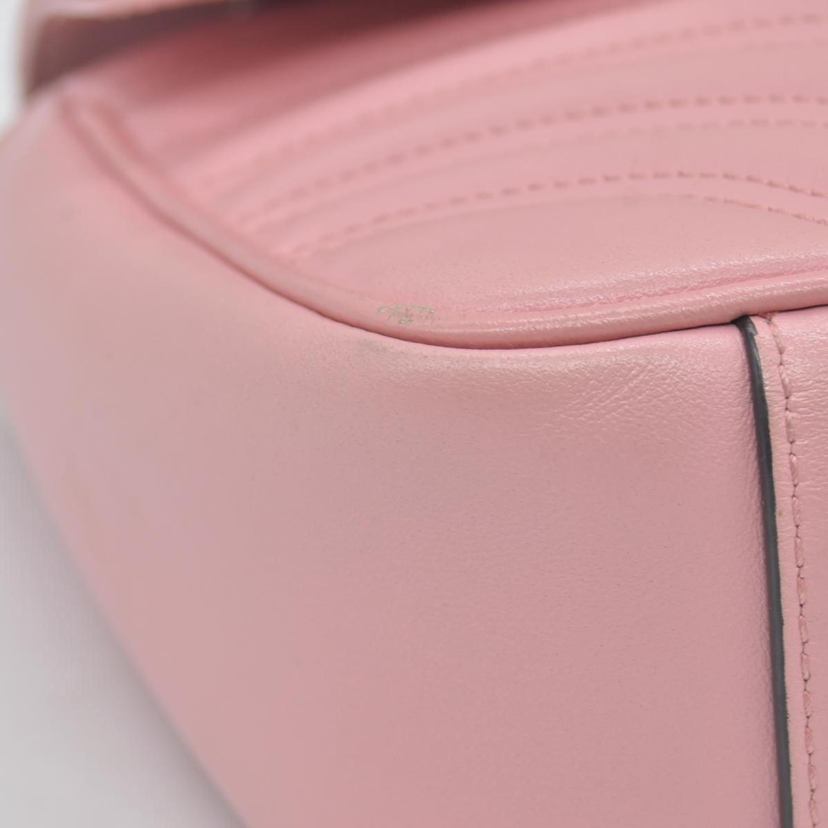 $2600 Gucci Calfskin Matelasse Small GG Marmont Shoulder Bag Wild Rose