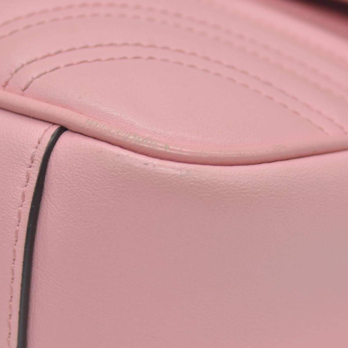 $2600 Gucci Calfskin Matelasse Small GG Marmont Shoulder Bag Wild Rose