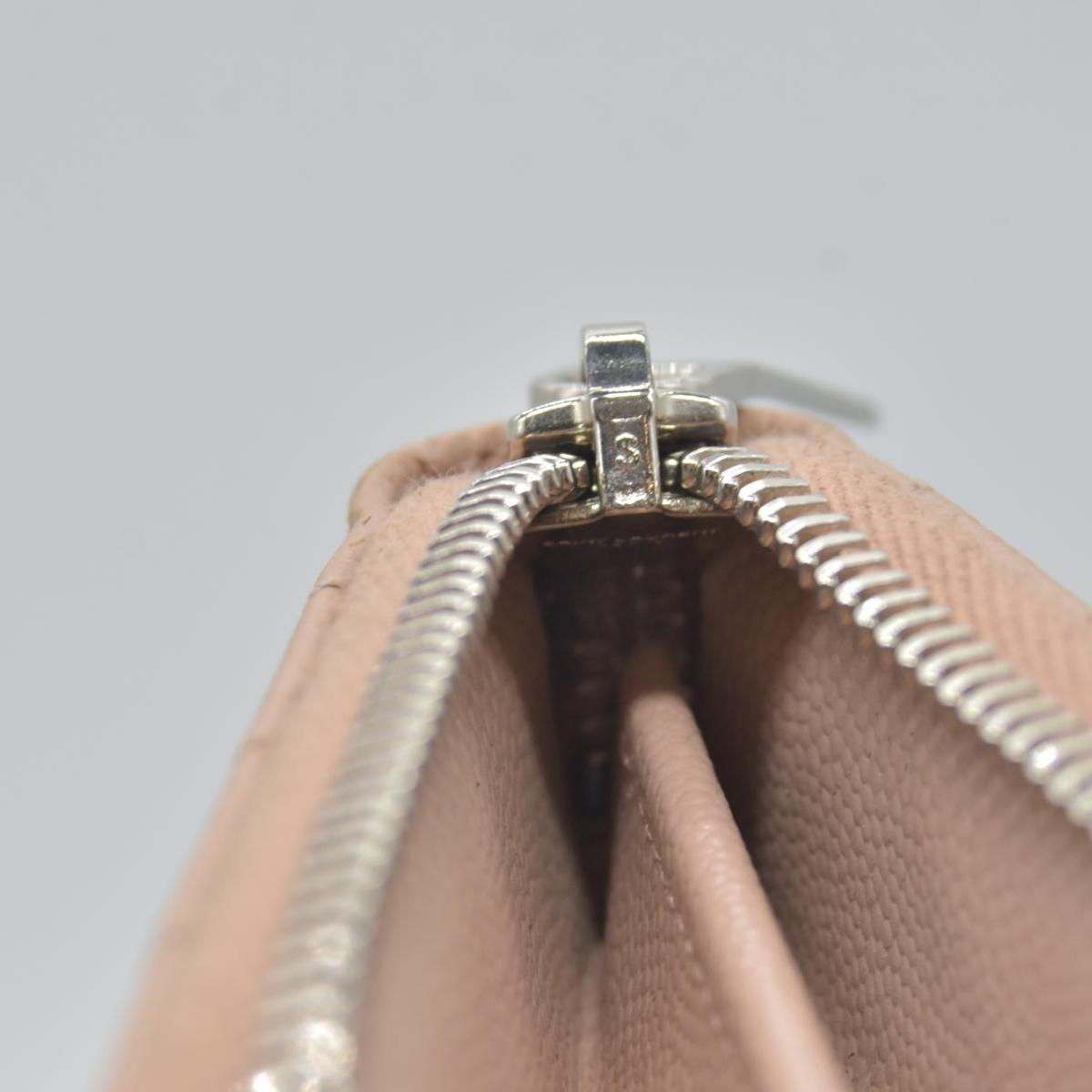 $950 Saint Laurent Grain De Poudre Matelasse Chevron Monogram Zip Around Wallet YSL
