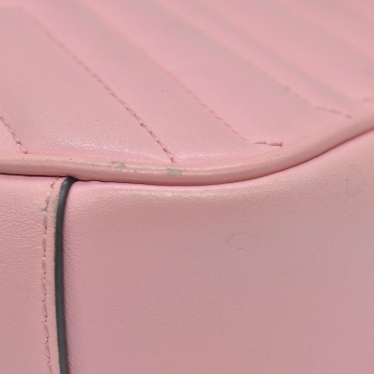 $2600 Gucci Calfskin Matelasse Small GG Marmont Shoulder Bag Wild Rose