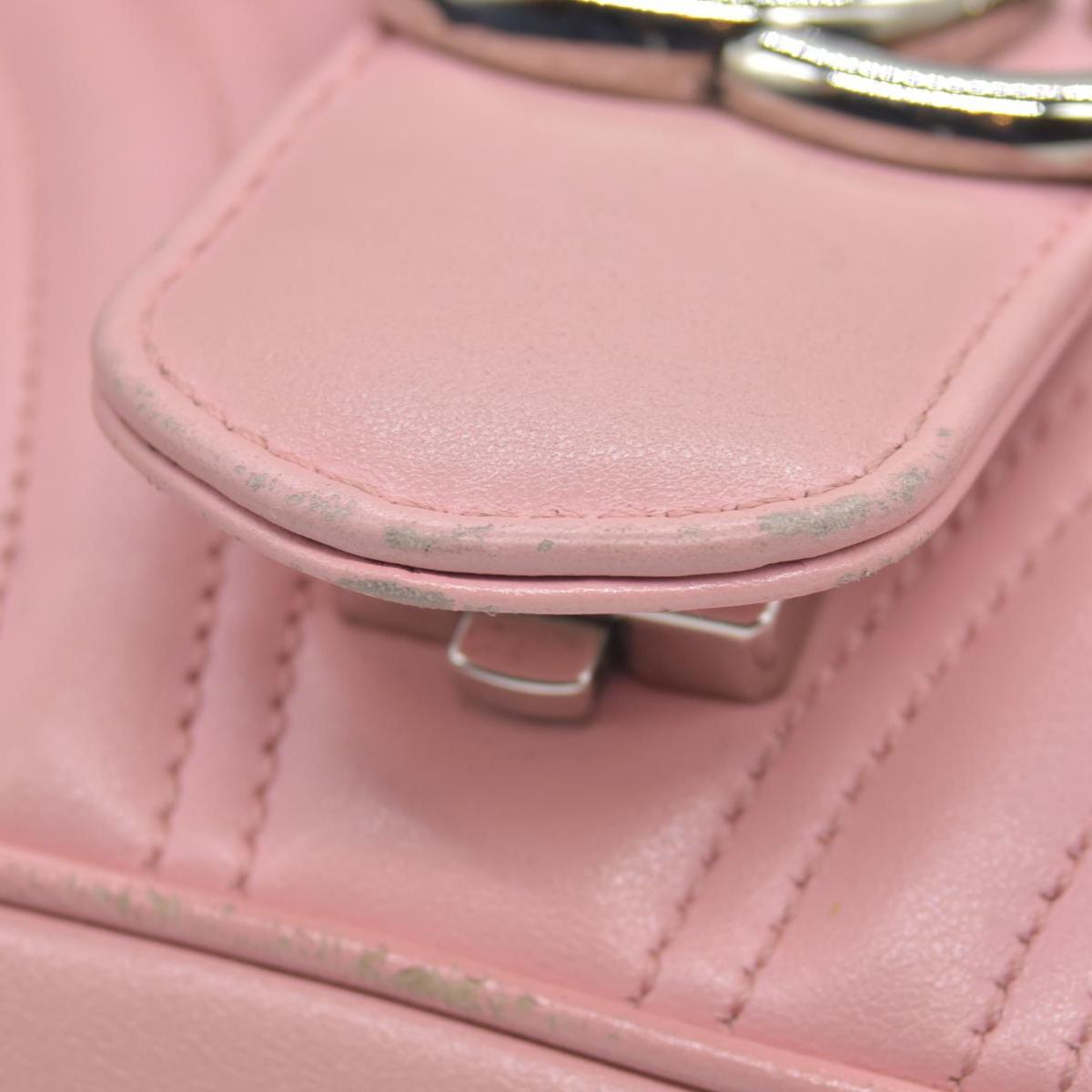 $2600 Gucci Calfskin Matelasse Small GG Marmont Shoulder Bag Wild Rose