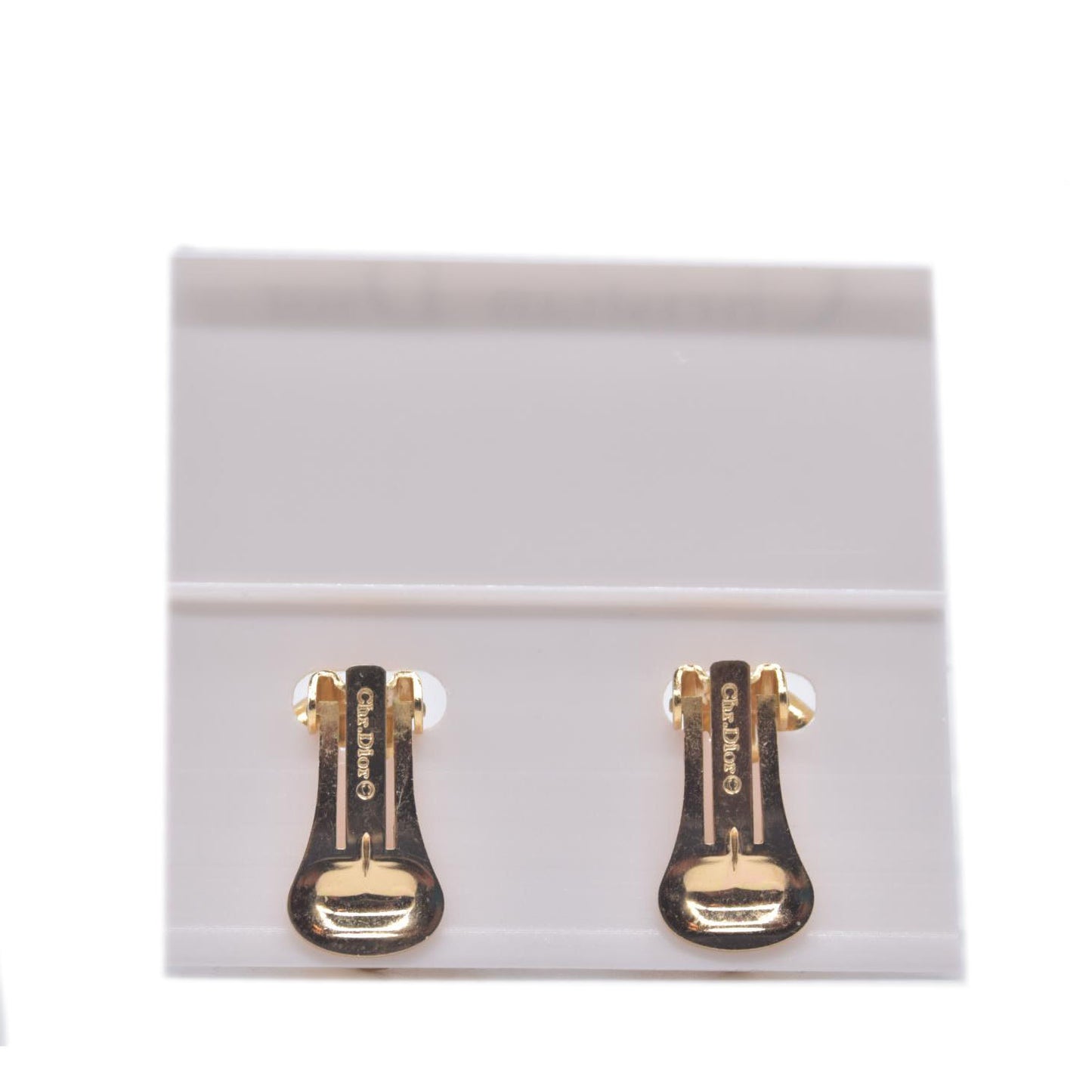 $300 Christian Dior Chain Motif Earrings Gold