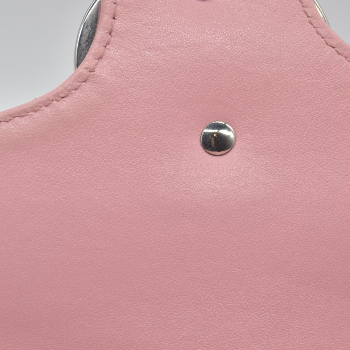 $2600 Gucci Calfskin Matelasse Small GG Marmont Shoulder Bag Wild Rose