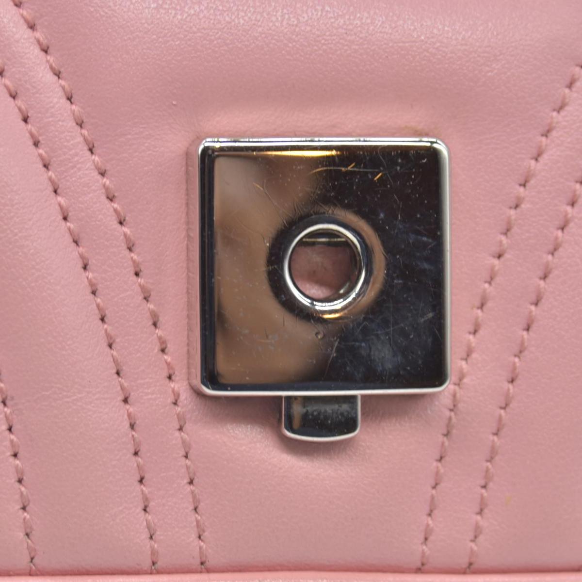 $2600 Gucci Calfskin Matelasse Small GG Marmont Shoulder Bag Wild Rose