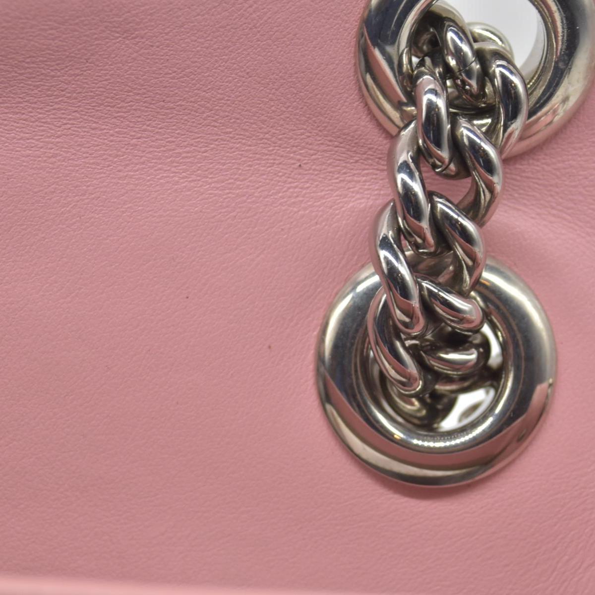 $2600 Gucci Calfskin Matelasse Small GG Marmont Shoulder Bag Wild Rose