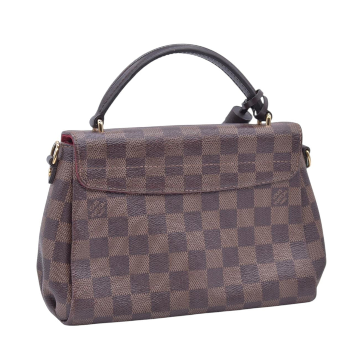 $1960 2018 LOUIS VUITTON Damier Ebene Croisette Top Handle Crossbody Bag Brown FL0138 10021361