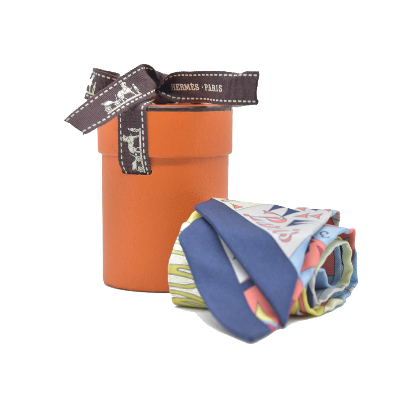$250 Hermes  Silk Le Nombre D'Or Twilly CONSIGNMENT