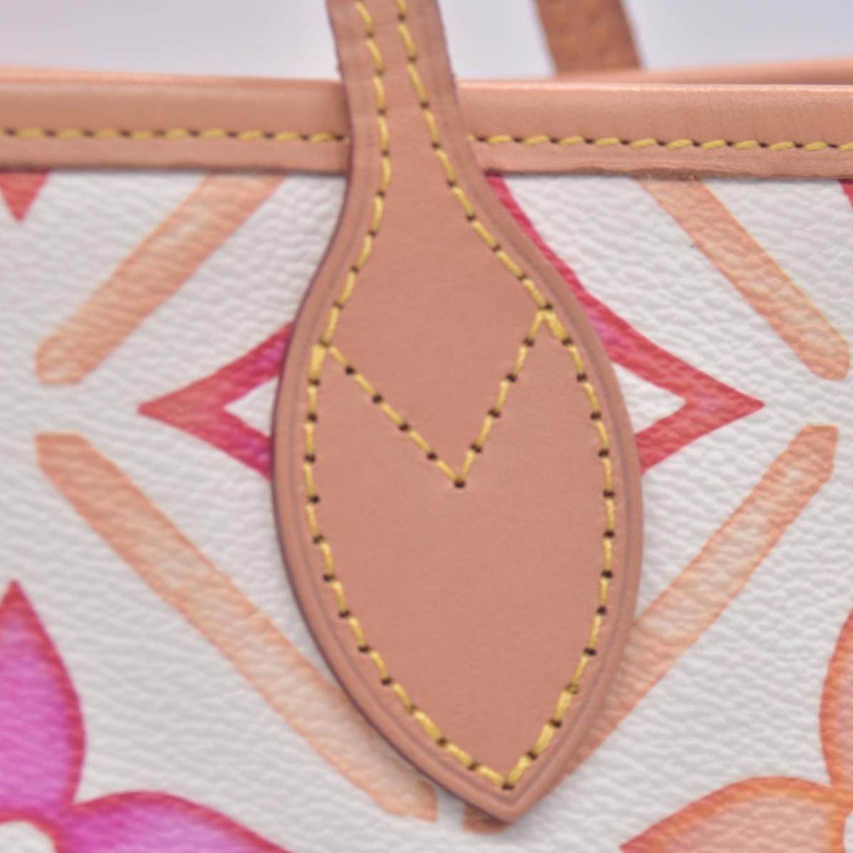 $3100 LOUIS VUITTON Monogram Resort Tile Neverfull MM Rose Clair Pink RFID 10021362