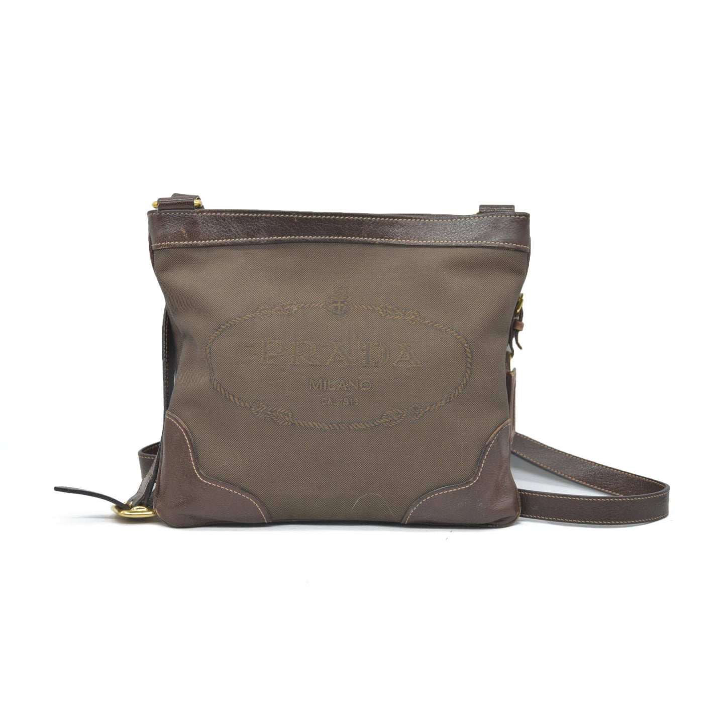 CONSIGNMENT Prada Canapa Logo Jacquard Messenger Bag