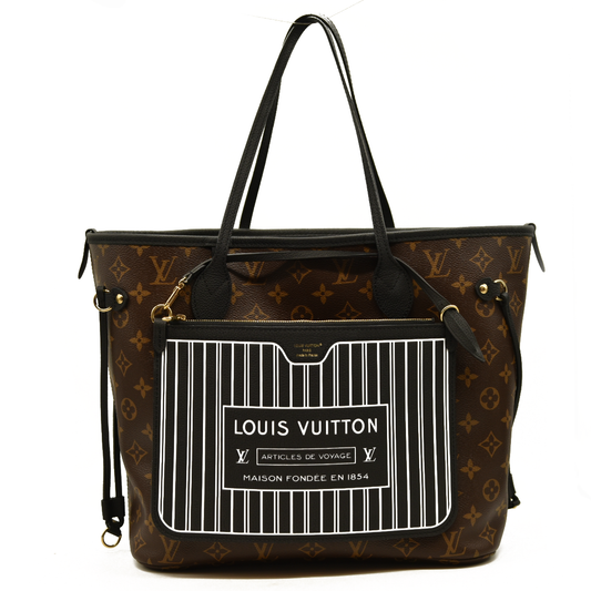 Louis Vuitton Monogram Calfskin Neo Neverfull Inside Out MM Black