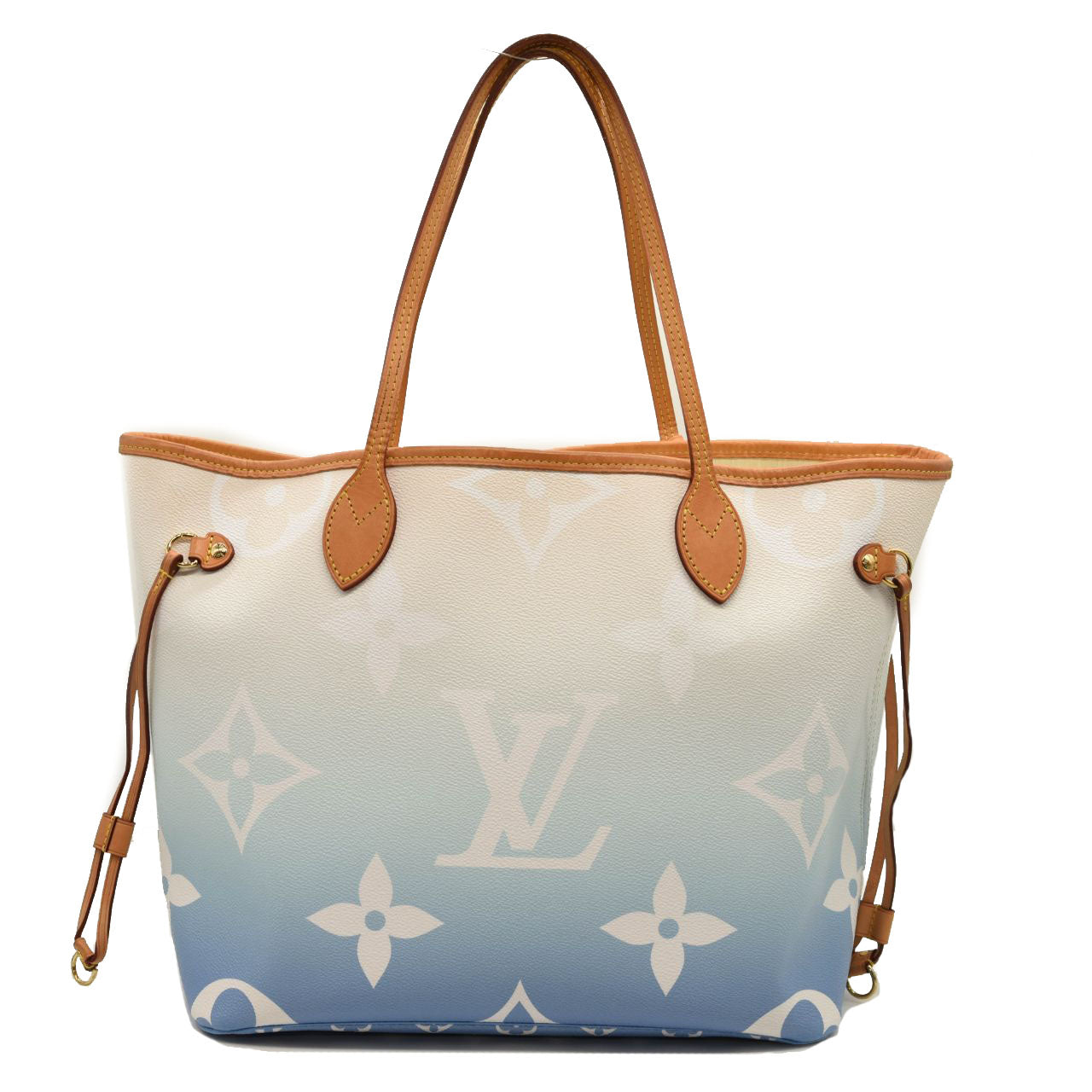 USED Louis Vuitton Monogram Giant By The Pool Neverfull MM Blue
