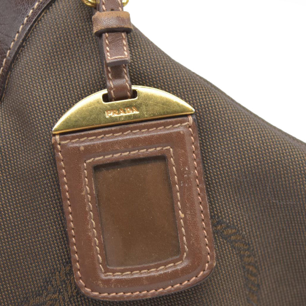 CONSIGNMENT Prada Canapa Logo Jacquard Messenger Bag