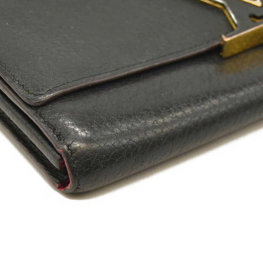 $1550 Louis Vuitton Taurillon Capucines Wallet Black MI0176