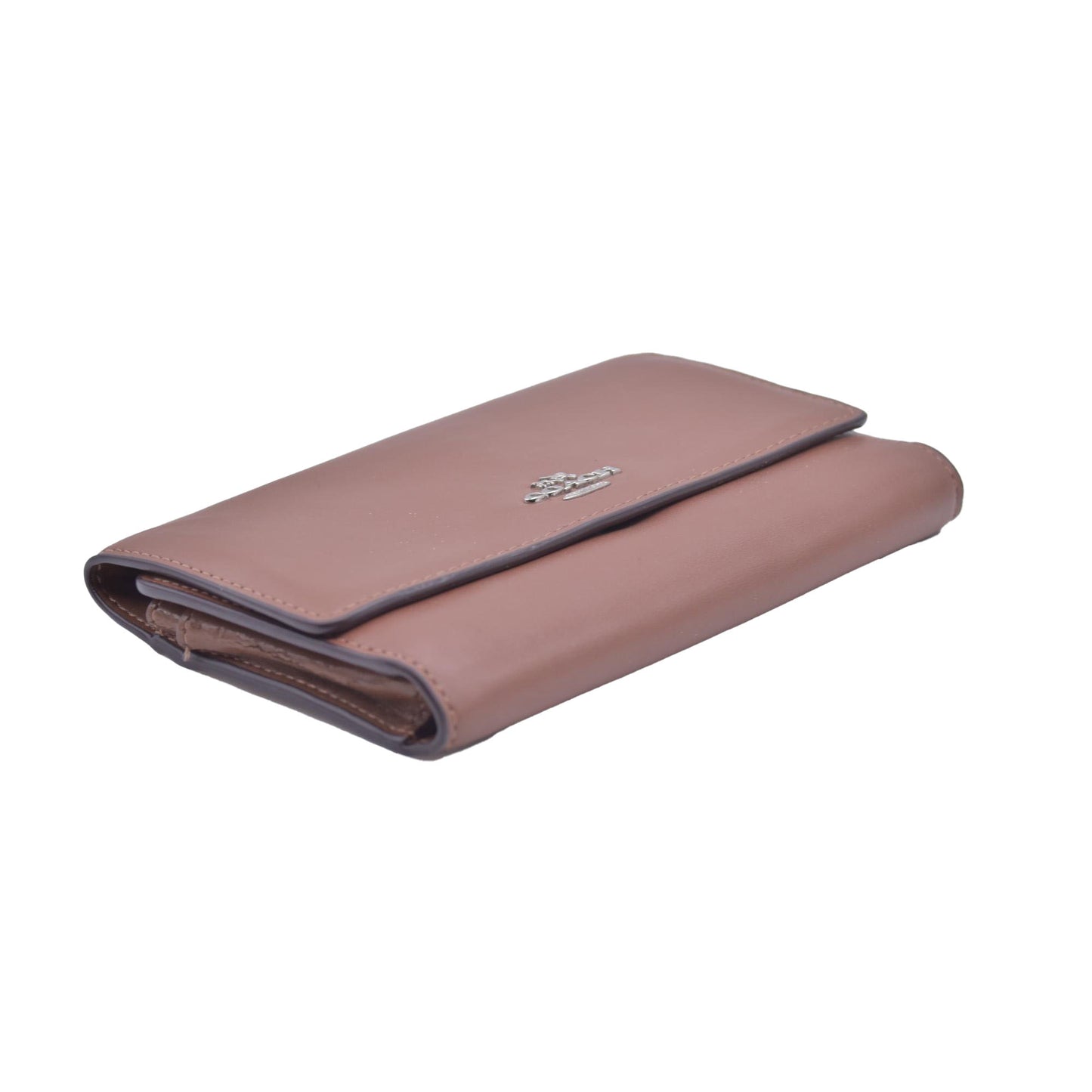Coach Saffiano Tan Trifold Cross-grain Leather Wallet