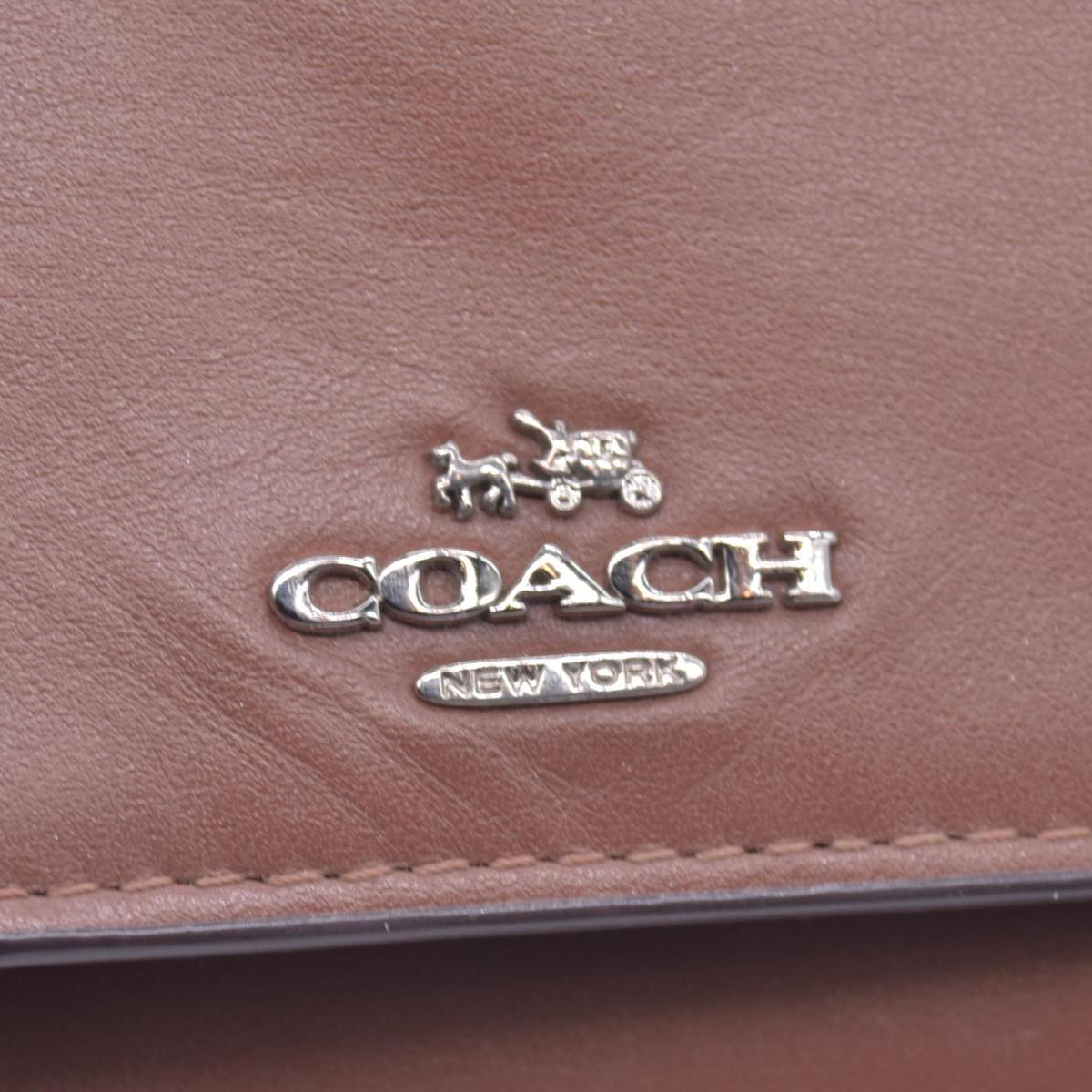 Coach Saffiano Tan Trifold Cross-grain Leather Wallet
