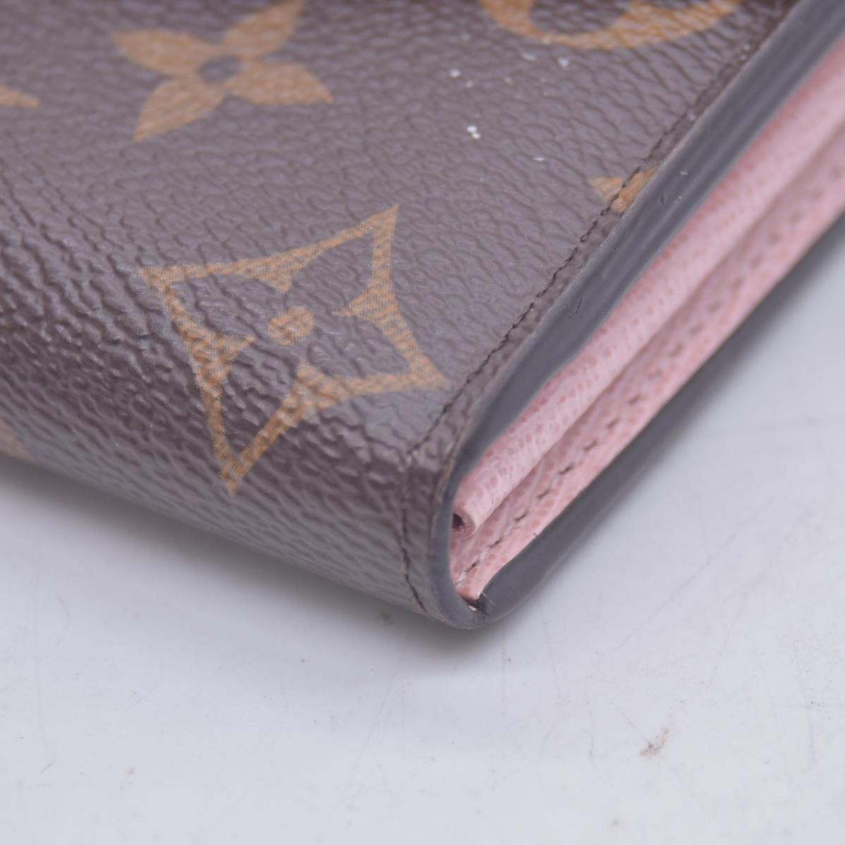 $800 LOUIS VUITTON Portefeuille Sarah Monogram Long Wallet M62235 Rose Ballerine