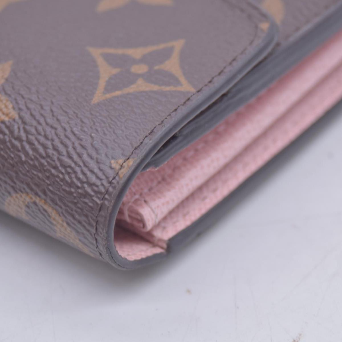$800 LOUIS VUITTON Portefeuille Sarah Monogram Long Wallet M62235 Rose Ballerine