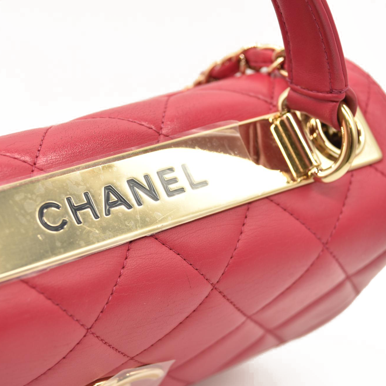 CHANEL Lambskin Quilted Small Trendy CC Flap Dual Handle Bag Pink