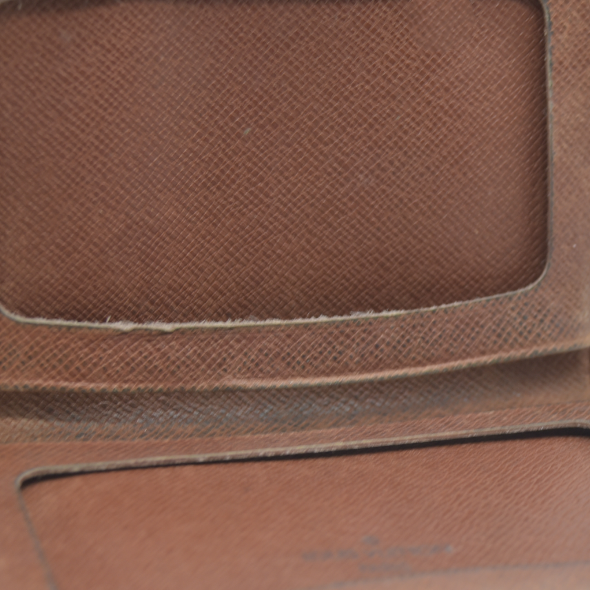 AUCTION $535 Louis Vuitton Monogram Porte 2 Cartes Vertical Pass Card Case Brown CA0994