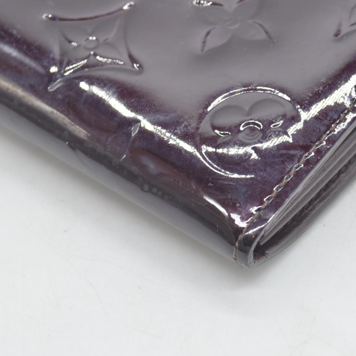 $840 2008 Louis Vuitton Vintage Monogram Vernis Sarah Wallet Burgundy TH0028