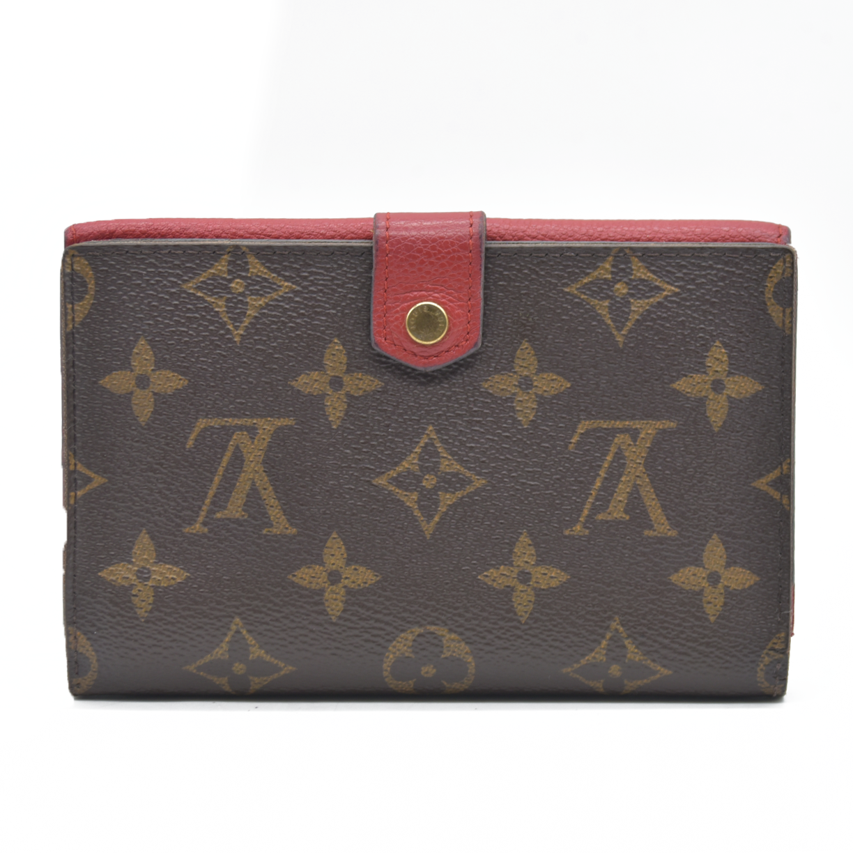 AUCTION $1060 Louis Vuitton Monogram Porte Feuille Pallas Compact Bifold Wallet Brown CA0126