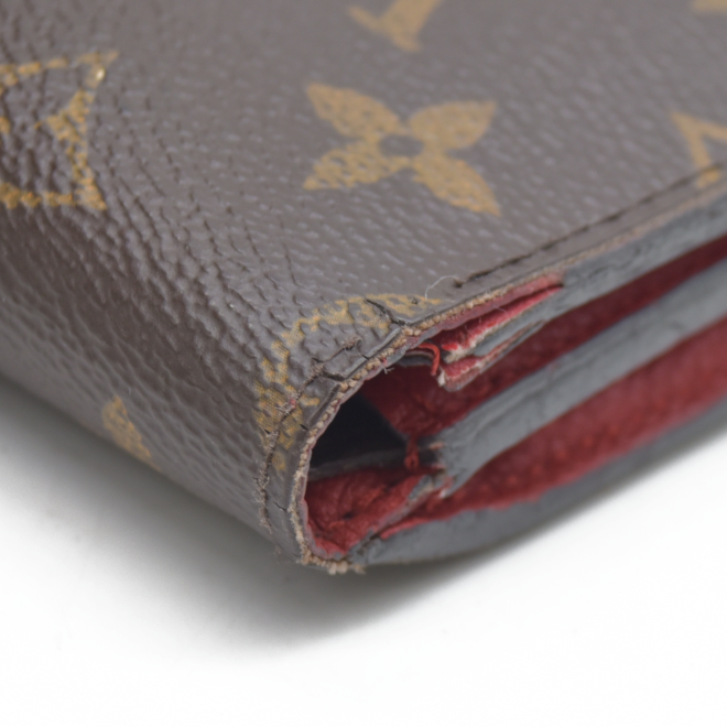 AUCTION $1060 Louis Vuitton Monogram Porte Feuille Pallas Compact Bifold Wallet Brown CA0126