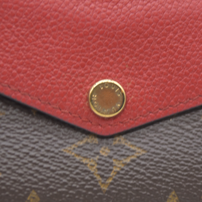 AUCTION $1060 Louis Vuitton Monogram Porte Feuille Pallas Compact Bifold Wallet Brown CA0126