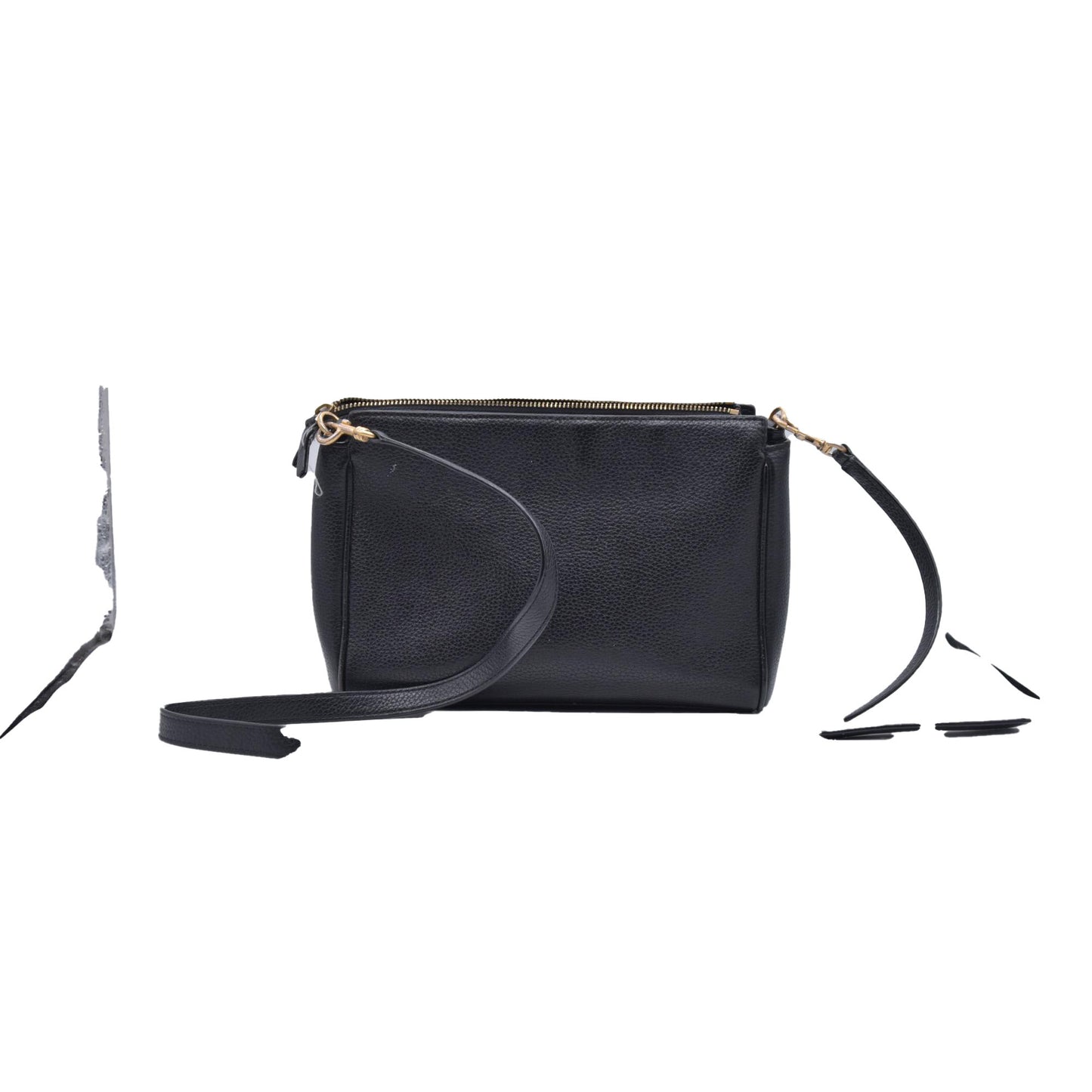 $200 Tory Burch Mercer Pebbled Zip Crossbody Bag CONSIGNMENT