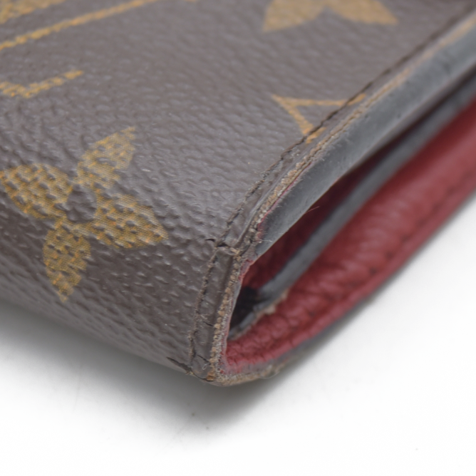 AUCTION $1060 Louis Vuitton Monogram Porte Feuille Pallas Compact Bifold Wallet Brown CA0126