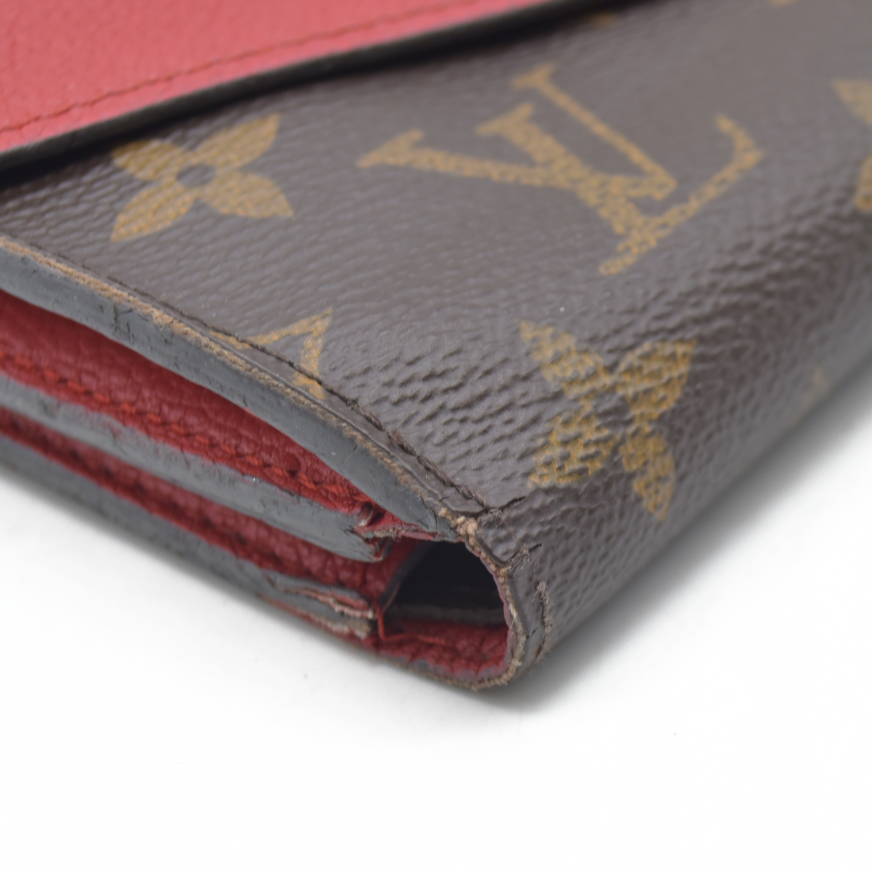AUCTION $1060 Louis Vuitton Monogram Porte Feuille Pallas Compact Bifold Wallet Brown CA0126