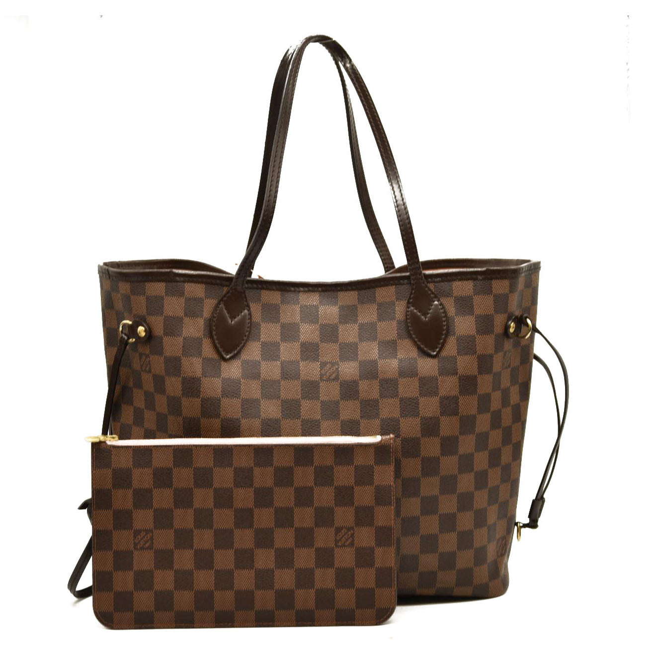 LOUIS VUITTON  Damier Ebene Neo Neverfull MM Rose Ballerine