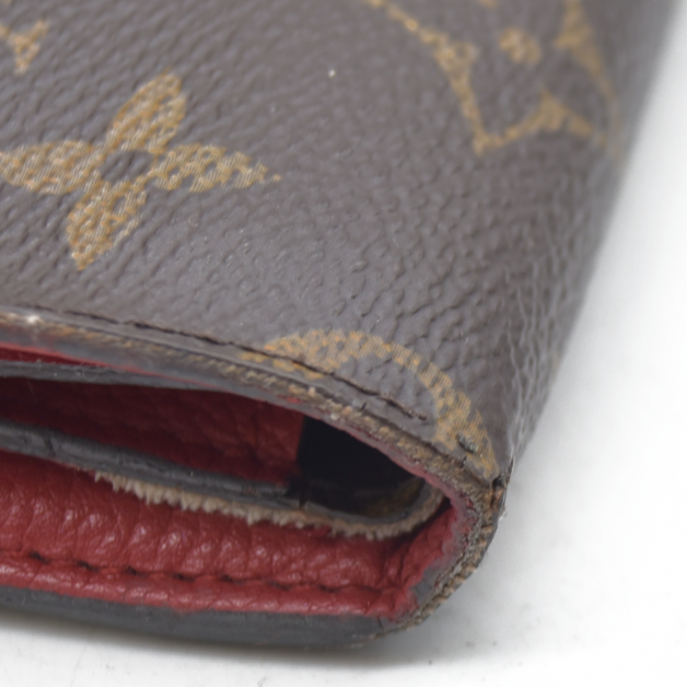 AUCTION $1060 Louis Vuitton Monogram Porte Feuille Pallas Compact Bifold Wallet Brown CA0126