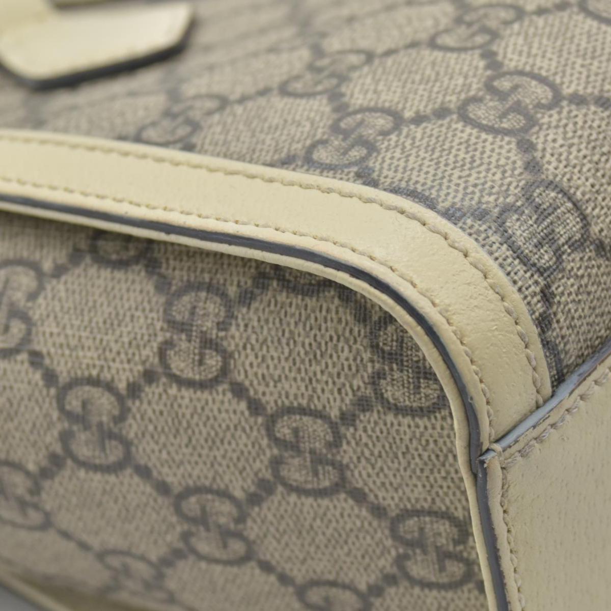 Gucci GG Supreme Monogram Textured Dollar Calfskin Web Small Ophidia Tote Bag Beige Ebony Mystic White