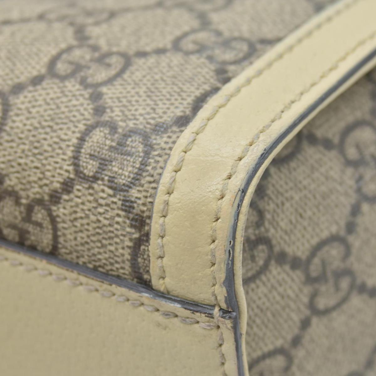 Gucci GG Supreme Monogram Textured Dollar Calfskin Web Small Ophidia Tote Bag Beige Ebony Mystic White