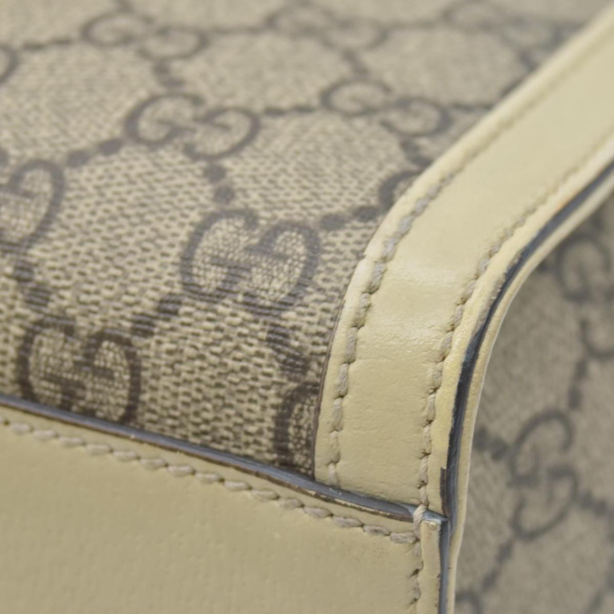 Gucci GG Supreme Monogram Textured Dollar Calfskin Web Small Ophidia Tote Bag Beige Ebony Mystic White