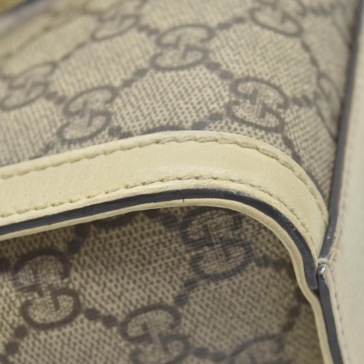 Gucci GG Supreme Monogram Textured Dollar Calfskin Web Small Ophidia Tote Bag Beige Ebony Mystic White