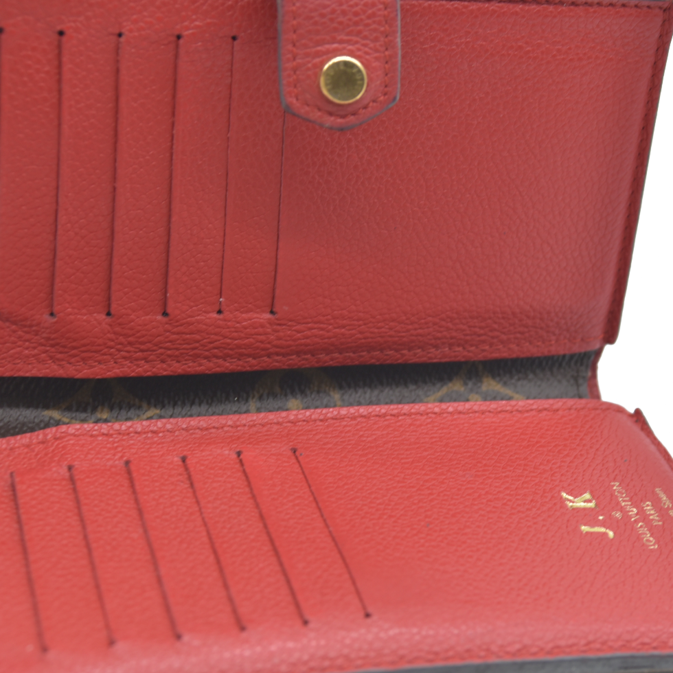 AUCTION $1060 Louis Vuitton Monogram Porte Feuille Pallas Compact Bifold Wallet Brown CA0126