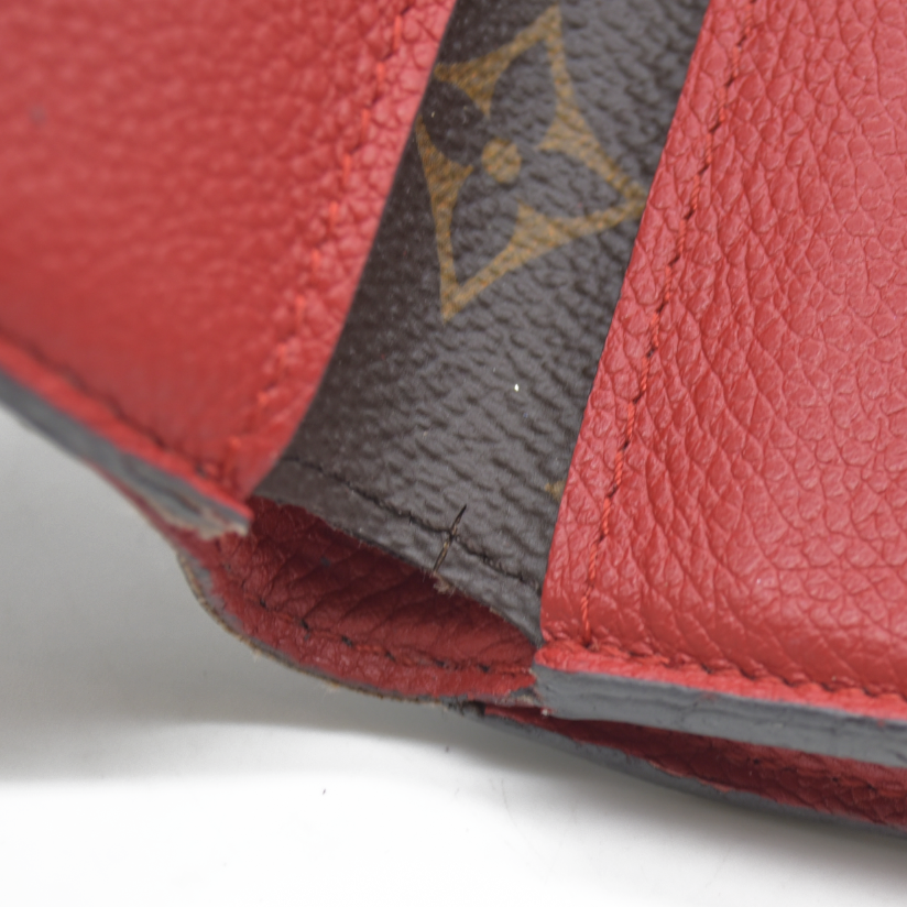 AUCTION $1060 Louis Vuitton Monogram Porte Feuille Pallas Compact Bifold Wallet Brown CA0126