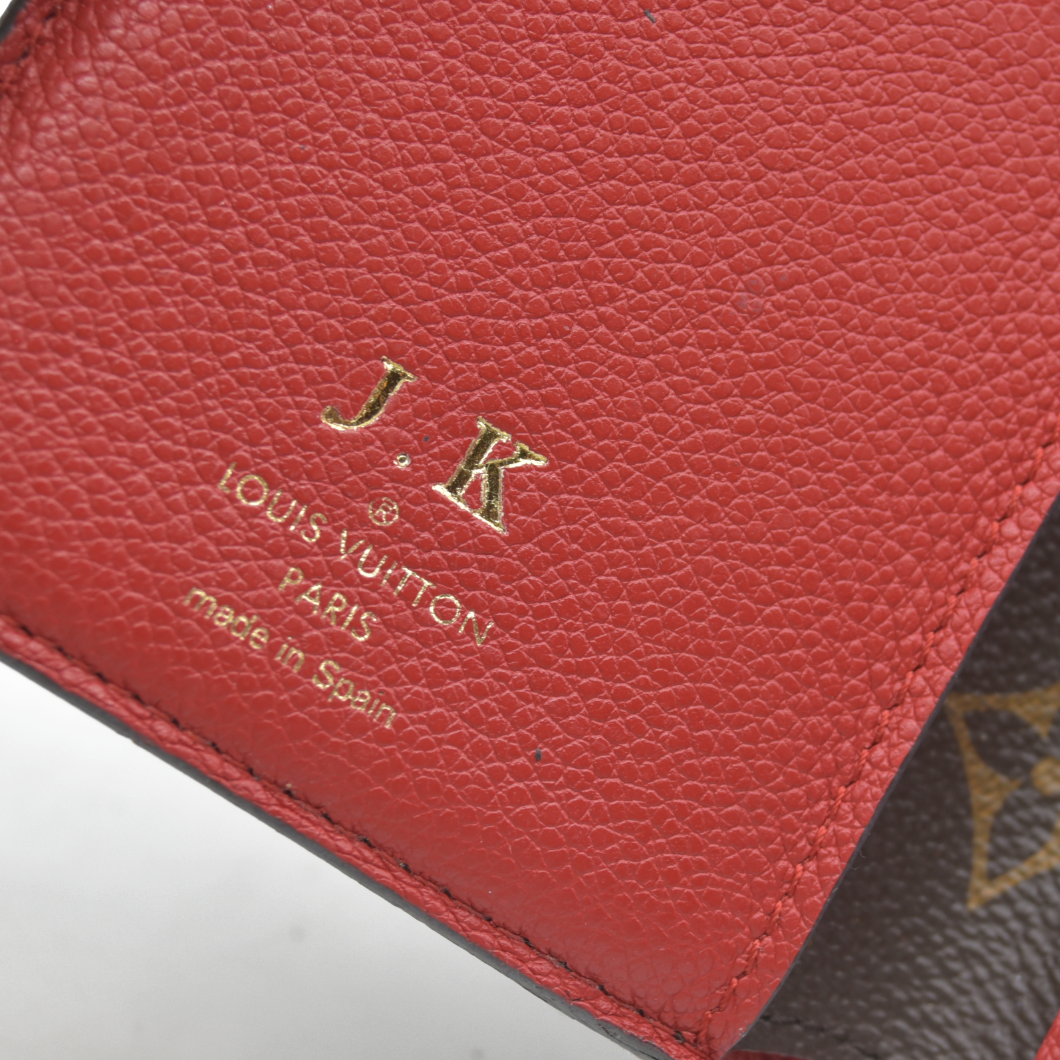 AUCTION $1060 Louis Vuitton Monogram Porte Feuille Pallas Compact Bifold Wallet Brown CA0126