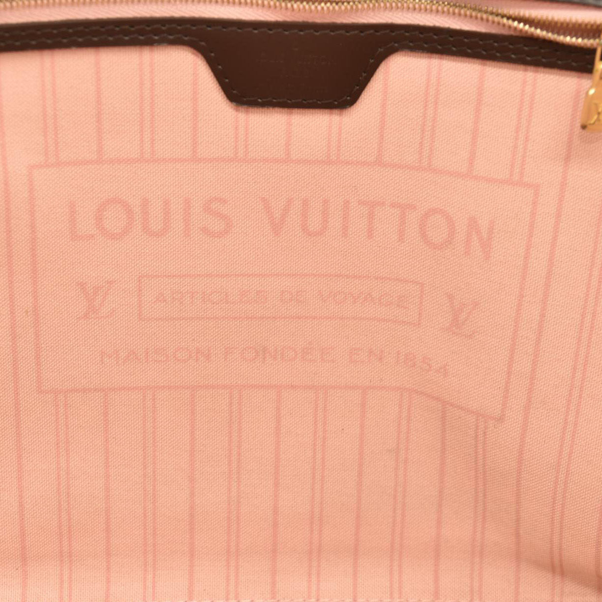 LOUIS VUITTON  Damier Ebene Neo Neverfull MM Rose Ballerine