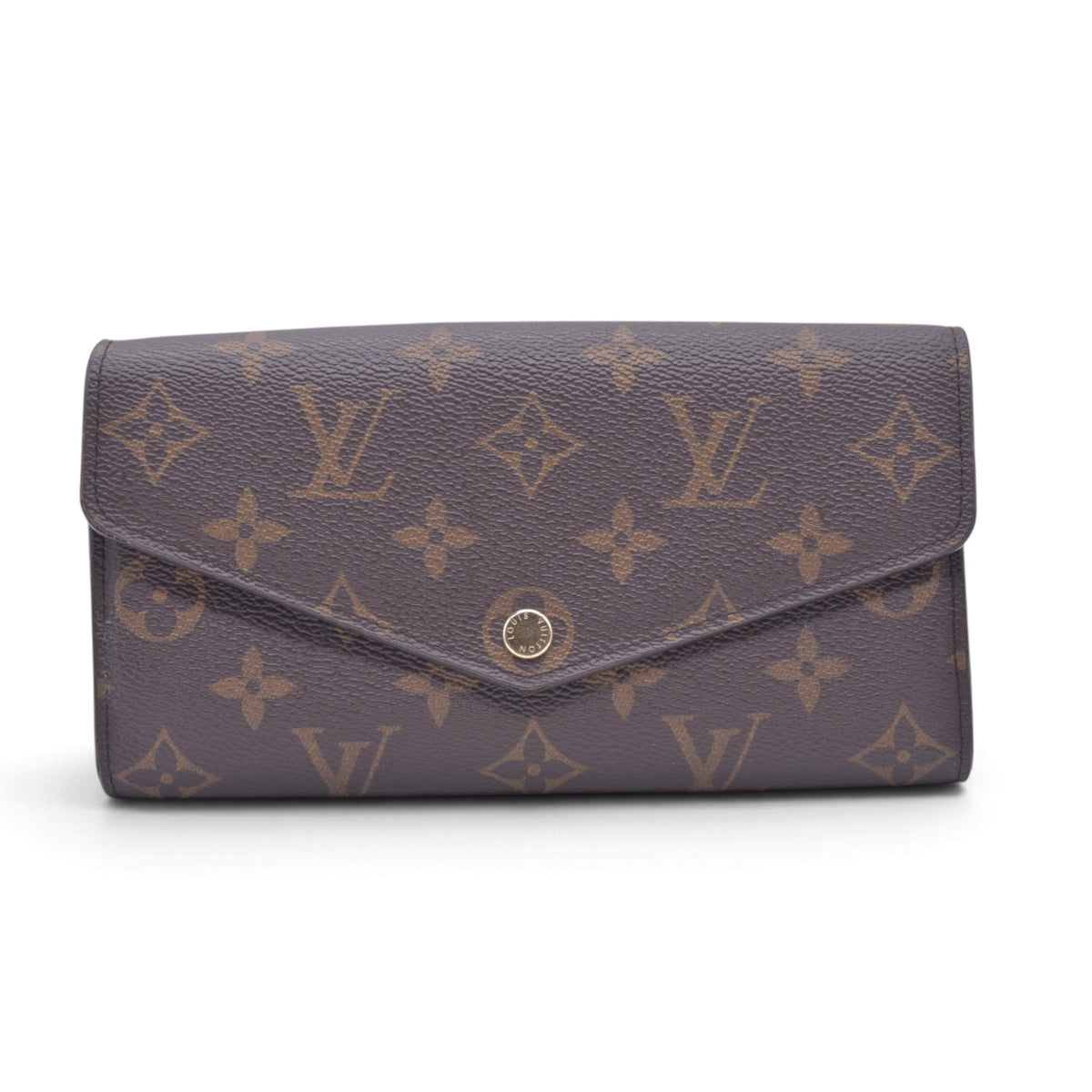 $790 LOUIS VUITTON Monogram Envelope Portefeuille Sarah Wallet Brown 10021369
